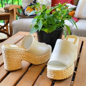 DOLCE VITA Elora Raffia Platform Sandals